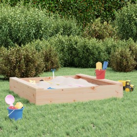 Sandbox with square solid pine wood seats by , sandboxes - Ref: Foro24-825030, Price: 46,69 €, Discount: %