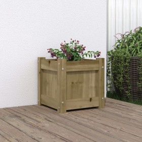 Solid pine wood planter impregnated 31x31x31 cm by , Pots and planters - Ref: Foro24-837402, Price: 27,99 €, Discount: %