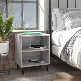 Bedside table with Sonoma gray metal legs 40x30x50 cm by vidaXL, Nightstands - Ref: Foro24-813106, Price: 31,42 €, Discount: %