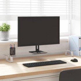 Tempered glass and white metal monitor support 100x20x8 cm by , Computer bases and risers - Ref: Foro24-374218, Price: 23,99 ...