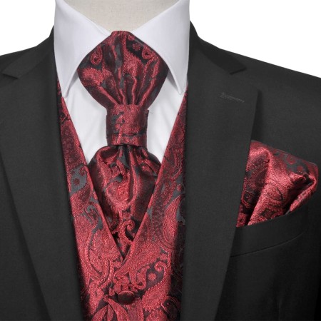 Men's wedding accessories burgundy cashmere vest size 54 by , Suits - Ref: Foro24-130846, Price: 27,04 €, Discount: %