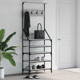 Sonoma gray coat rack with shoe rack 70x34x184 cm by , Dresser Organizers and Bar Hangers - Ref: Foro24-837875, Price: 93,99 ...