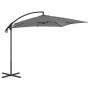 Cantilever umbrella with steel pole 250x250 cm anthracite by vidaXL, Umbrellas - Ref: Foro24-44879, Price: 133,37 €, Discount: %