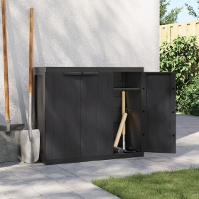 Black PP outdoor storage cabinet 97x37x85 cm by , Lockers and storage cabinets - Ref: Foro24-364207, Price: 218,99 €, Discoun...