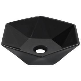 Lavabo 41x36,5x12 cm cerámica negro de vidaXL, Lavabos - Ref: Foro24-143914, Precio: 75,99 €, Descuento: %