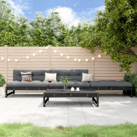 Garden furniture set 4 pieces solid black pine wood by , Garden sets - Ref: Foro24-3186596, Price: 377,75 €, Discount: %