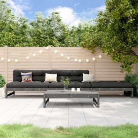 Garden furniture set 4 pieces solid gray pine wood by , Garden sets - Ref: Foro24-3186594, Price: 399,38 €, Discount: %