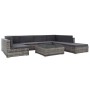 Set de muebles de jardín 8 pzas y cojines ratán sintético gris de vidaXL, Conjuntos de jardín - Ref: Foro24-44610, Precio: 65...