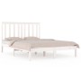 Estructura de cama madera maciza de pino blanca 150x200 cm de , Camas y somieres - Ref: Foro24-3103849, Precio: 155,38 €, Des...