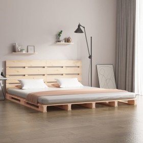 Solid pine wood bed frame 200x200 cm by , Beds and slatted bases - Ref: Foro24-3120152, Price: 193,67 €, Discount: %