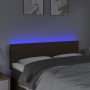 Cabecero con LED de tela marrón oscuro 144x5x78/88 cm de , Cabeceros y pies de cama - Ref: Foro24-3121851, Precio: 63,17 €, D...