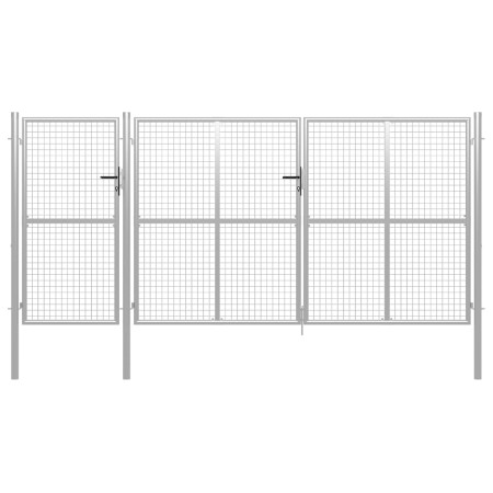 Silver steel garden gate 400x150 cm by vidaXL, garden gates - Ref: Foro24-144349, Price: 590,04 €, Discount: %