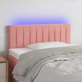 Pink velvet LED headboard 90x5x78/88 cm by , Headboards and footboards - Ref: Foro24-3121891, Price: 49,85 €, Discount: %