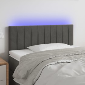 Dark gray velvet headboard with LED 90x5x78/88 cm by , Headboards and footboards - Ref: Foro24-3121887, Price: 50,99 €, Disco...