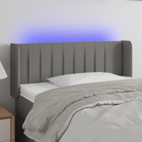 Cabecero con LED de tela gris oscuro 83x16x78/88 cm de , Cabeceros y pies de cama - Ref: Foro24-3123449, Precio: 59,99 €, Des...