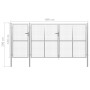 Puerta de jardín de acero plateado 400x150 cm de vidaXL, Puertas de jardín - Ref: Foro24-144349, Precio: 590,04 €, Descuento: %