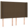 Headboard with LED in dark brown fabric 147x16x118/128 cm by , Headboards and footboards - Ref: Foro24-3124287, Price: 125,99...