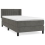 Cama box spring con colchón terciopelo gris oscuro 90x200 cm de , Camas y somieres - Ref: Foro24-3131058, Precio: 297,99 €, D...