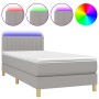 Cama box spring con colchón tela y LED gris claro 90x190 cm de , Camas y somieres - Ref: Foro24-3133837, Precio: 324,47 €, De...