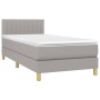 Cama box spring con colchón tela y LED gris claro 90x190 cm de , Camas y somieres - Ref: Foro24-3133837, Precio: 324,47 €, De...