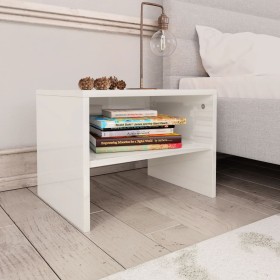 Glossy white plywood nightstand 40x30x30cm by vidaXL, Nightstands - Ref: Foro24-800075, Price: 29,52 €, Discount: %