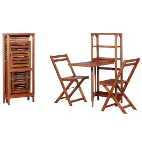 3-teiliges klappbares Bistro-Set massives Akazienholz von vidaXL, Gartensets - Ref: Foro24-44013, Preis: 193,03 €, Rabatt: %