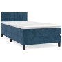 Box spring bed with dark blue velvet mattress 90x200 cm by , Beds and slatted bases - Ref: Foro24-3141405, Price: 293,99 €, D...