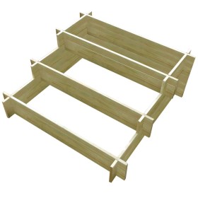 Planter with 3 levels of impregnated wood 90x90x35 cm by , Pots and planters - Ref: Foro24-41916, Price: 45,99 €, Discount: %