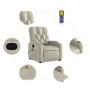 Cream Synthetic Leather Massage Recliner by , Armchairs - Ref: Foro24-372511, Price: 249,56 €, Discount: %