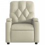 Sillón reclinable de masaje cuero sintético crema de , Sillones - Ref: Foro24-372511, Precio: 249,56 €, Descuento: %