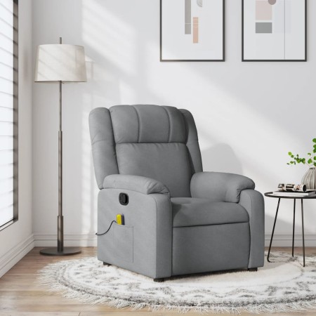 Sillón reclinable de masaje de tela gris claro de , Sillones - Ref: Foro24-373548, Precio: 251,64 €, Descuento: %