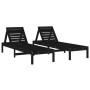 Sun loungers 2 units solid black pine wood 199.5x60x74 cm by , Loungers - Ref: Foro24-825074, Price: 155,86 €, Discount: %