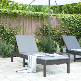 Solid gray pine wood lounger 199.5x60x74 cm by , Loungers - Ref: Foro24-825069, Price: 123,99 €, Discount: %