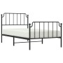 Bed frame with headboard and black metal footboard 100x190cm by , Beds and slatted bases - Ref: Foro24-373899, Price: 71,03 €...