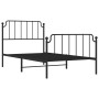 Bed frame with headboard and black metal footboard 100x190cm by , Beds and slatted bases - Ref: Foro24-373899, Price: 71,03 €...