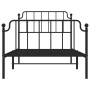 Bed frame with headboard and black metal footboard 100x190cm by , Beds and slatted bases - Ref: Foro24-373899, Price: 71,03 €...