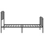 Bed frame with headboard and black metal footboard 100x190cm by , Beds and slatted bases - Ref: Foro24-373899, Price: 71,03 €...