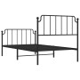 Bed frame with headboard and black metal footboard 100x190cm by , Beds and slatted bases - Ref: Foro24-373899, Price: 71,03 €...