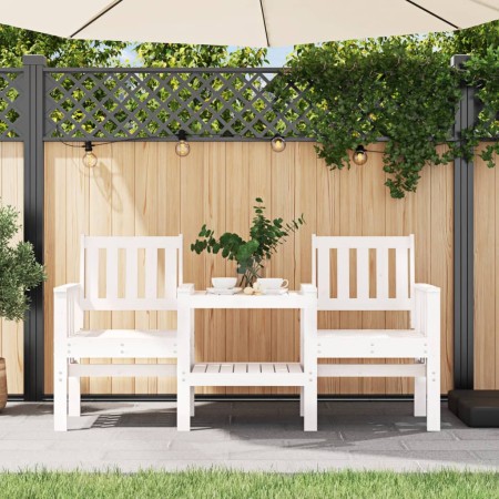 Garden bench with 2-seater table solid white pine wood by , garden benches - Ref: Foro24-825150, Price: 173,86 €, Discount: %