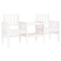 Gartenbank mit 2-Sitzer-Tisch aus massivem weißem Kiefernholz von , Gartenbänke - Ref: Foro24-825150, Preis: 173,86 €, Rabatt: %