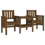 Gartenbank mit 2-Sitzer-Tisch aus massivem honigbraunem Kiefernholz von , Gartenbänke - Ref: Foro24-825152, Preis: 213,99 €, ...