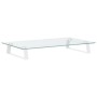 Soporte de monitor vidrio templado y metal blanco 60x35x8 cm de , Bases y elevadores para ordenadores - Ref: Foro24-374220, P...