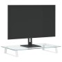 Soporte de monitor vidrio templado y metal blanco 60x35x8 cm de , Bases y elevadores para ordenadores - Ref: Foro24-374220, P...