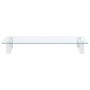 Soporte de monitor vidrio templado y metal blanco 60x35x8 cm de , Bases y elevadores para ordenadores - Ref: Foro24-374220, P...