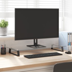 Tempered glass and black metal monitor stand 80x35x8 cm by , Computer bases and risers - Ref: Foro24-374229, Price: 28,99 €, ...