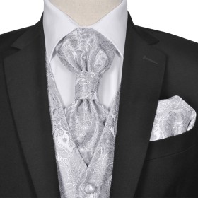 Men's wedding accessories silver cashmere vest size 52 by , Suits - Ref: Foro24-130835, Price: 28,69 €, Discount: %