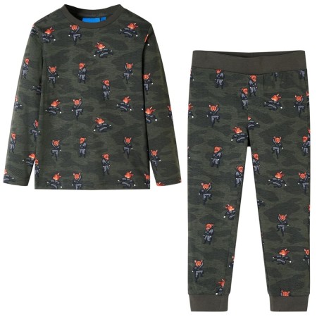 Khaki long-sleeved children's pajamas 128 by , Children's pajamas - Ref: Foro24-12687, Price: 12,22 €, Discount: %