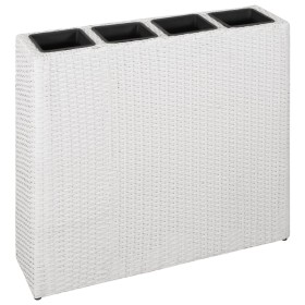 Tall planter with 4 white synthetic rattan pots by vidaXL, Pots and planters - Ref: Foro24-45427, Price: 116,73 €, Discount: %