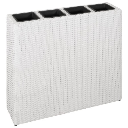 Tall planter with 4 white synthetic rattan pots by vidaXL, Pots and planters - Ref: Foro24-45427, Price: 120,67 €, Discount: %