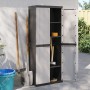 Gray and black PP outdoor storage cabinet 65x37x165 cm by , Lockers and storage cabinets - Ref: Foro24-364201, Price: 154,64 ...